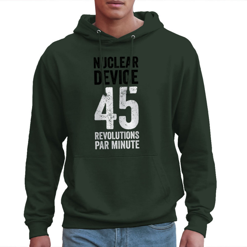 Sweat homme à capuche vert foncé Nuclear Device - 45 révolutions (Nuclear Device)