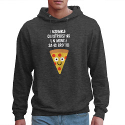 Sweat homme à capuche gris anthracite Construisons un monde sans brocoli (Alex Kidd,Fruits & Légumes,Humour)