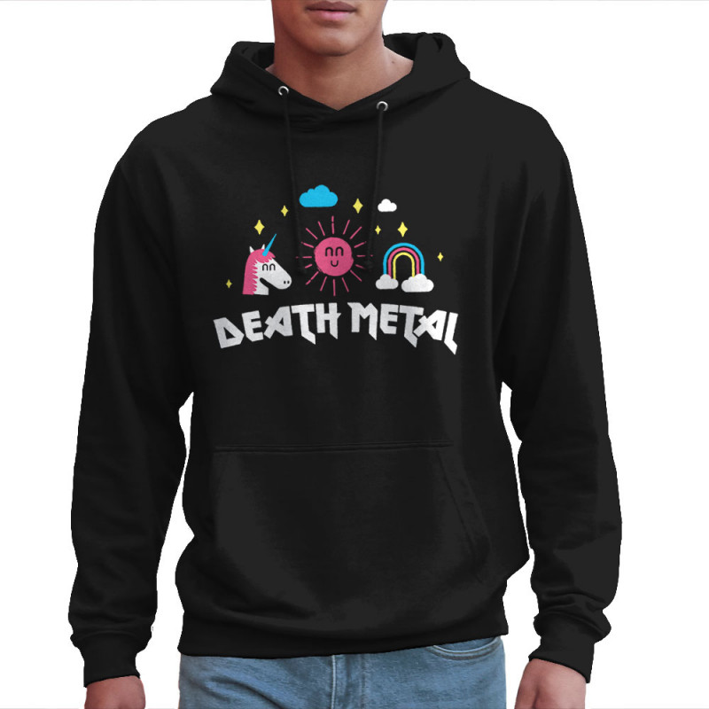 Sweat homme à capuche noir Death Metal (Alex Kidd,Humour,Animaux)