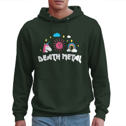 Sweat homme à capuche vert foncé Death Metal (Alex Kidd,Humour,Animaux)