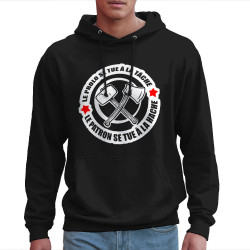 Sweat homme à capuche noir Le prolo se tue à la tâche (Slogans engagés)