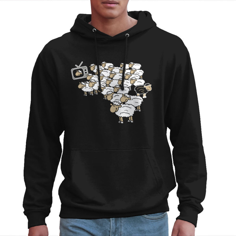 Sweat homme à capuche noir Moutons (Gondrax,Humour,Slogans engagés,Animaux)