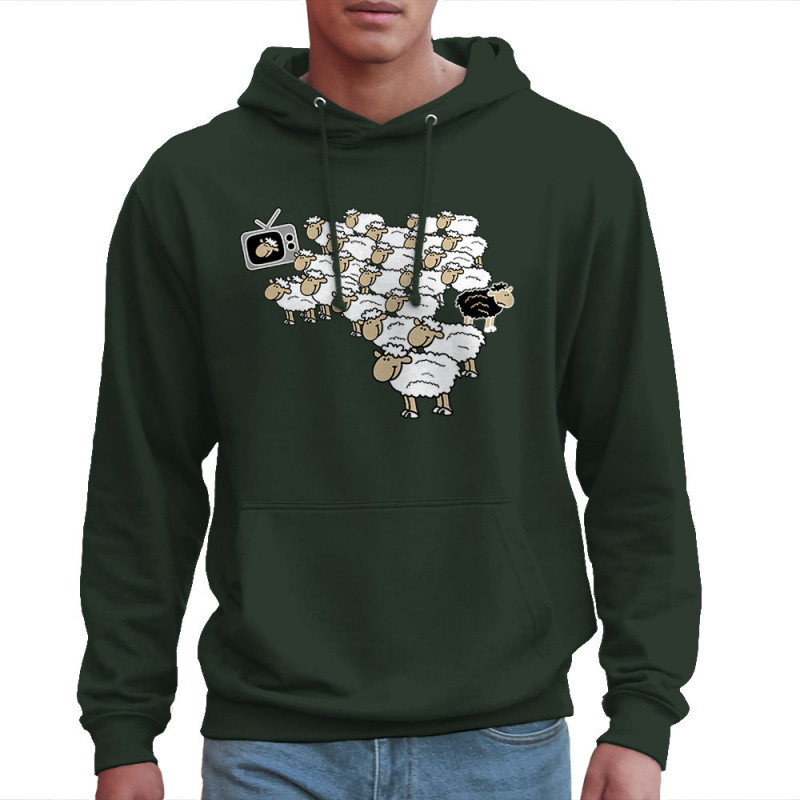 Sweat homme à capuche vert foncé Moutons (Gondrax,Humour,Slogans engagés,Animaux)