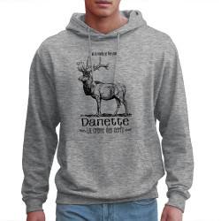 Sweat homme à capuche gris chiné La crème des cerfs (Gondrax,Les Bébêtes,Animaux)