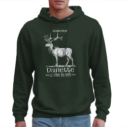 Sweat homme à capuche vert foncé La crème des cerfs (Gondrax,Les Bébêtes,Animaux)