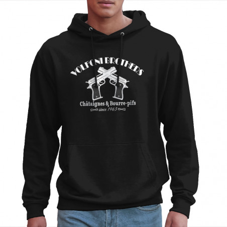 Sweat homme à capuche noir Volfoni Brothers (Andy,Films/Séries,Les Tontons Flingueurs)