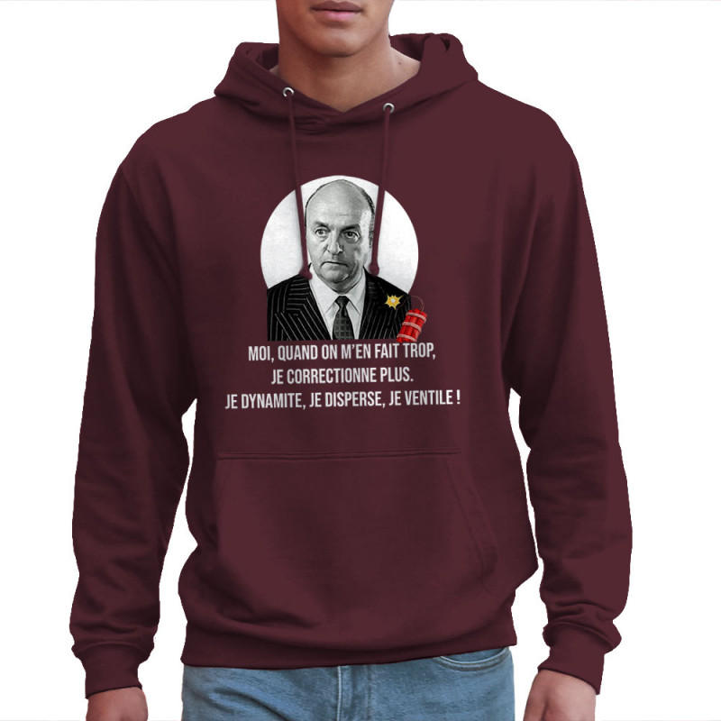 Sweat homme à capuche bordeaux Je dynamite (Gondrax,Films/Séries,Les Tontons Flingueurs)