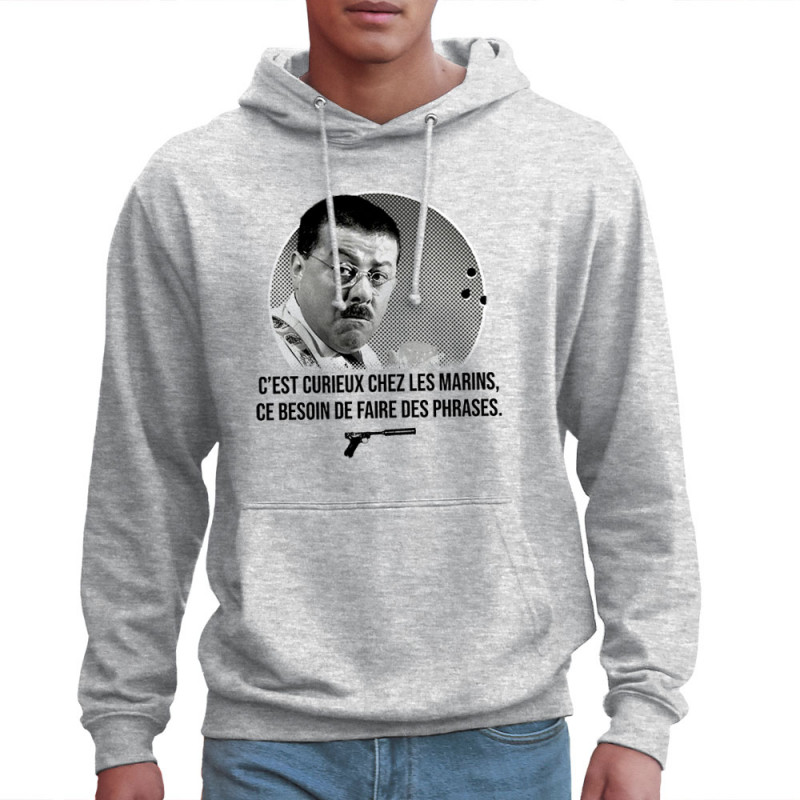 Sweat homme à capuche gris chiné clair Les marins (Gondrax,Films/Séries,Les Tontons Flingueurs)