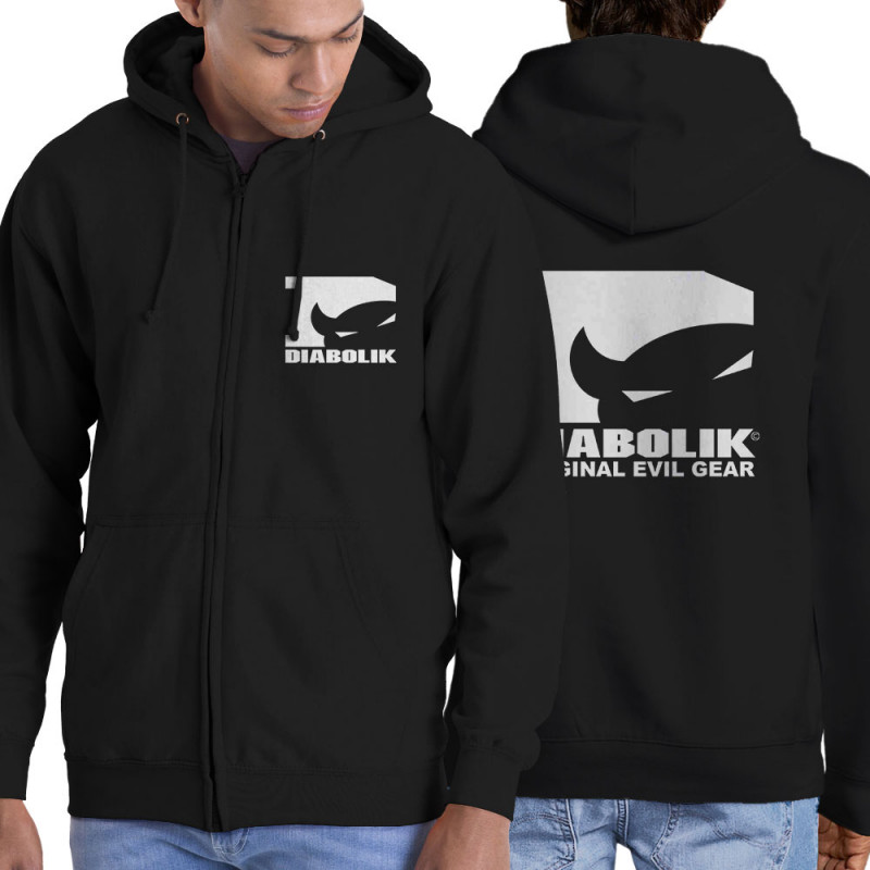 Sweat homme à capuche zippé noir Diabolik - D Logo (Diabolik)