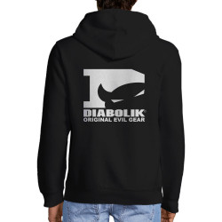 Sweat homme à capuche zippé noir Diabolik - D Logo (Diabolik)
