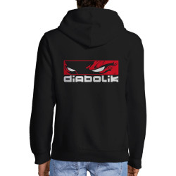 Sweat homme à capuche zippé noir Diabolik - Heros (Diabolik)