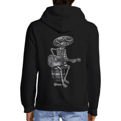 Sweat homme à capuche zippé noir Santa Muerte - El Guitarrista (Santa Muerte,Têtes de morts,Rock & Punk)