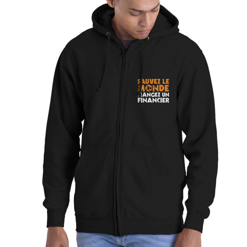 Sweat homme à capuche zippé noir Sauvez le monde (Ted Boundy,Slogans engagés,Humour)