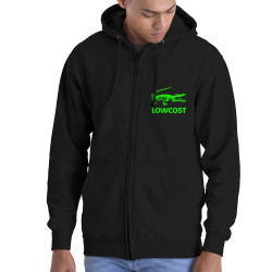 Sweat homme à capuche zippé noir Lowcost (Mattdez,Humour)