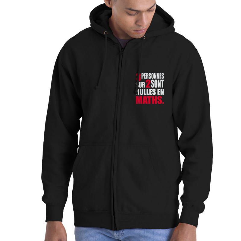 Sweat homme à capuche zippé noir 3 personnes sur 2 (Franck,Humour,Slogans Débiles,Des chiffres et des lettres,Devoirs de vacance