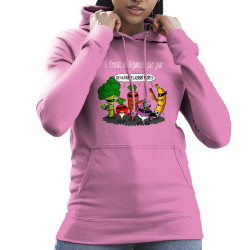 Sweat femme à capuche rose 5 fruits et légumes par jour (Gondrax,Fruits & Légumes,Humour)
