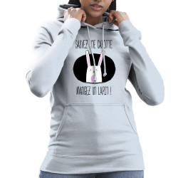 Sweat femme à capuche bleu ciel Sauvez une carotte (Gondrax,Animaux,Humour,Fruits & Légumes)