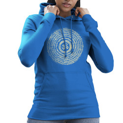 Sweat femme à capuche bleu royal Ohm Spiral (Ethnique,teufeur)