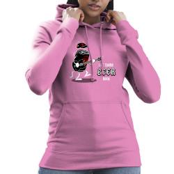 Sweat femme à capuche rose Let There Beer Rock (Gondrax,Alcool,Rock & Punk,Humour)