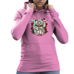 Sweat femme à capuche rose Lucky Alice Cat (Le Duc,Animaux,Chats)