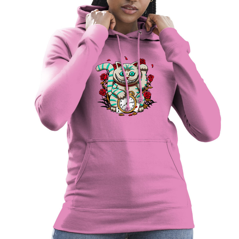 Sweat femme à capuche rose Lucky Alice Cat (Le Duc,Animaux,Chats)