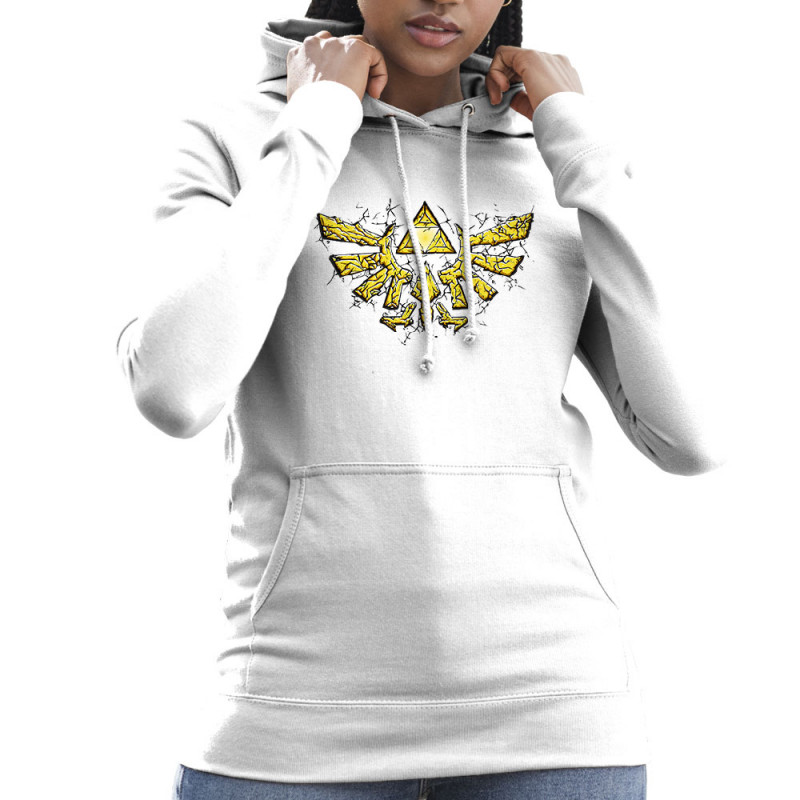 Sweat femme à capuche blanc Triforce Stone (Le Duc,Jeux Vidéo / Geek)