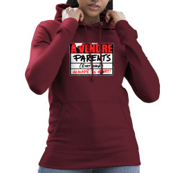 Sweat femme à capuche bordeaux A vendre parents (Gondrax,Humour)
