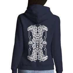 Sweat femme à capuche bleu marine Narkotek - Logo (Narkotek)