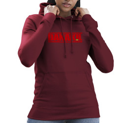 Sweat femme à capuche bordeaux Danakil - Entre les lignes (Danakil)