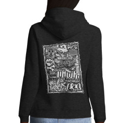 Sweat femme à capuche gris anthracite Nawak - Patchwork (Nawak)