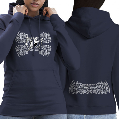 Sweat femme à capuche bleu marine Epileptik - Spikes (Epileptik)