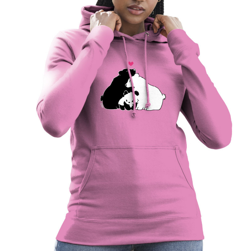 Sweat femme à capuche rose Panda Family (Fantine,Animaux)
