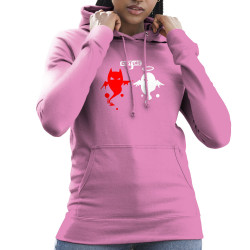 Sweat femme à capuche rose Ange et Démon (Fantine,Humour)