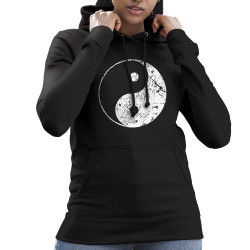 Sweat femme à capuche noir Ying Yang (Ethnique)