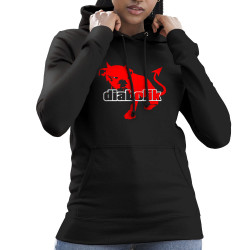 Sweat femme à capuche noir Diabolik - Diabolo Dog (Diabolik,Animaux)