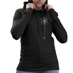 Sweat femme à capuche noir Toile & araignée (Gondrax,Zombies,Animaux)