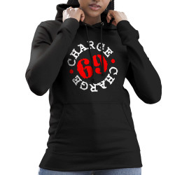 Sweat femme à capuche noir Charge 69 - Logo (Charge 69)