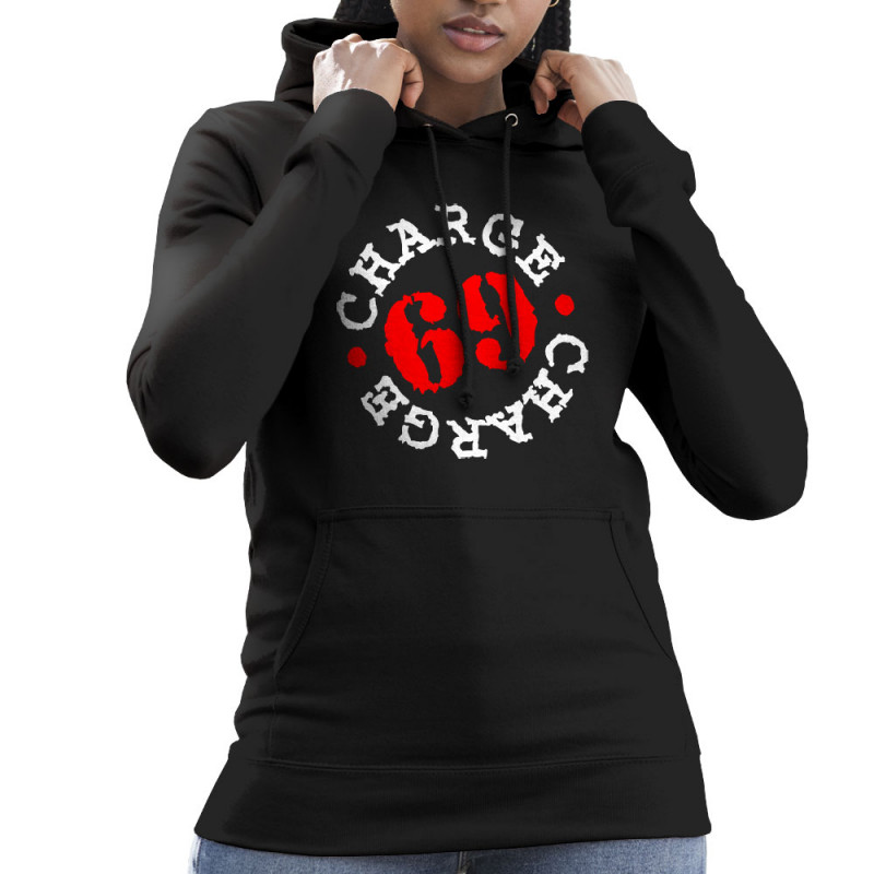 Sweat femme à capuche noir Charge 69 - Logo (Charge 69)