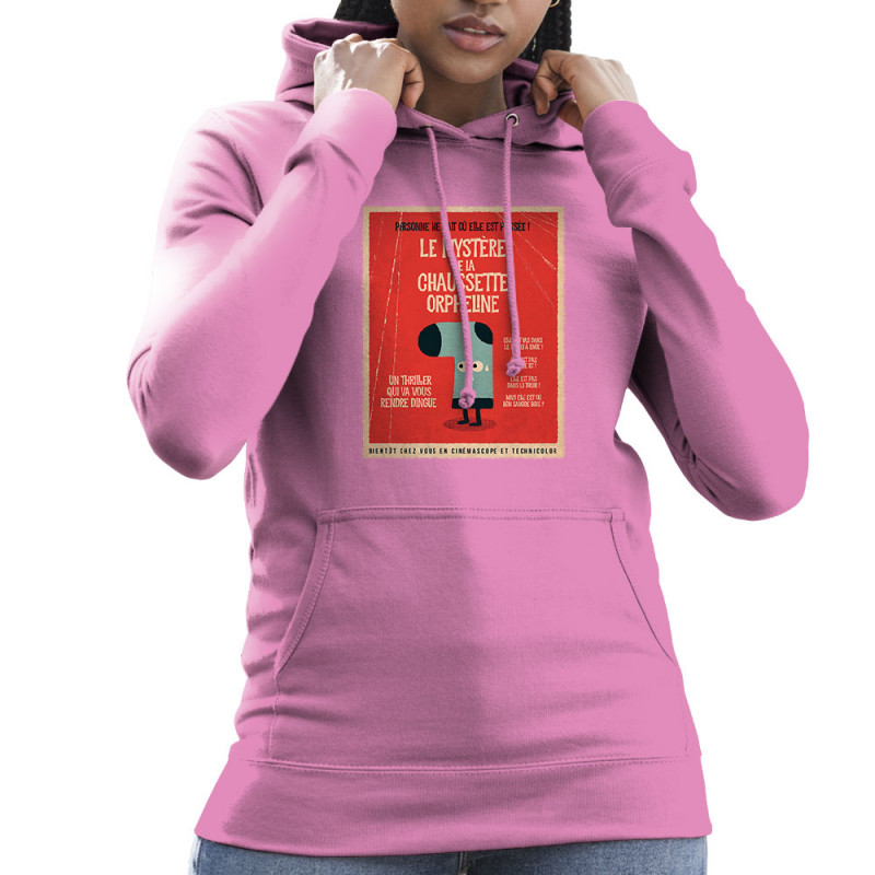 Sweat femme à capuche rose Le mystère de la chaussette (Alex Kidd,Humour)