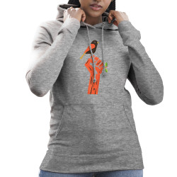 Sweat femme à capuche gris chiné Résiste (Alex Kidd,Ecologie)