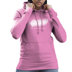 Sweat femme à capuche rose Pas de marque merci (Slogans Débiles,Humour)