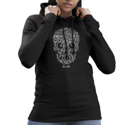 Sweat femme à capuche noir Bike or Death (Caffein Art,Ecologie,Têtes de morts,Vélo)