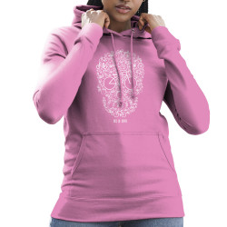 Sweat femme à capuche rose Bike or Death (Caffein Art,Ecologie,Têtes de morts,Vélo)