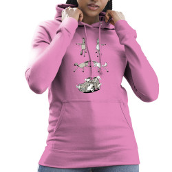 Sweat femme à capuche rose 2cv Fusion (Mr Mouton,Animaux,Humour)