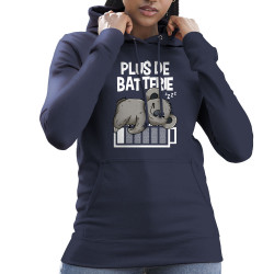 Sweat femme à capuche bleu marine Plus de batterie koala (Animaux,Humour,Manga Kawaï japan,Bébés,Paresse)