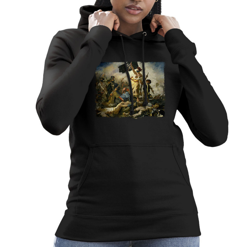 Sweat femme à capuche noir Viva la revolution (Gondrax,Humour,Slogans engagés)