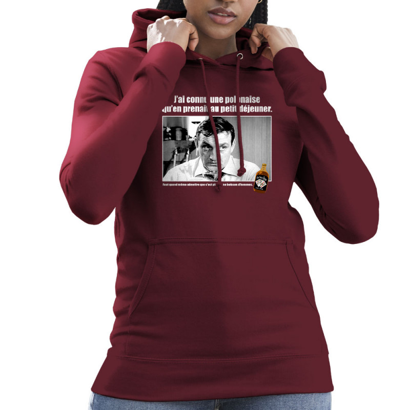 Sweat femme à capuche bordeaux Une polonaise (Films/Séries,Les Tontons Flingueurs)