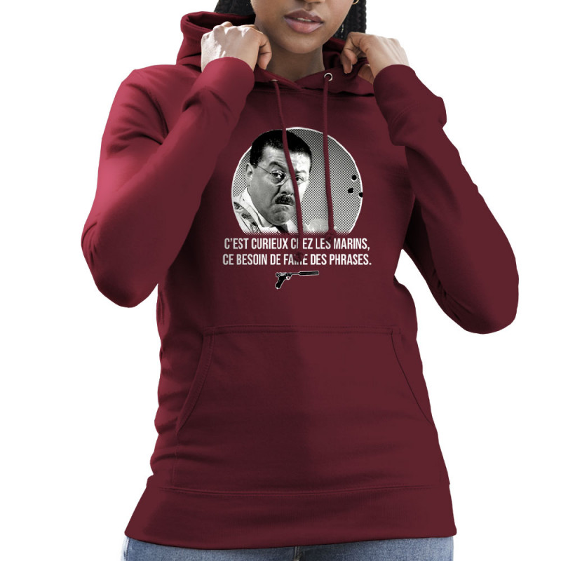 Sweat femme à capuche bordeaux Les marins (Gondrax,Films/Séries,Les Tontons Flingueurs)