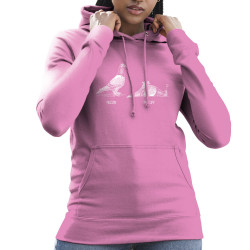Sweat femme à capuche rose Pigeon Pigeoff (Gondrax,Les Bébêtes,Humour,Animaux)