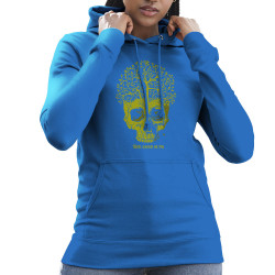 Sweat femme à capuche bleu royal Think green or die (Gondrax,Ecologie,Têtes de morts)